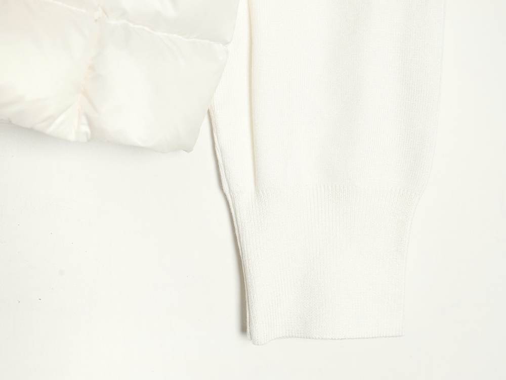 Moncler knitted stitching stand collar thin down jacket TSK1