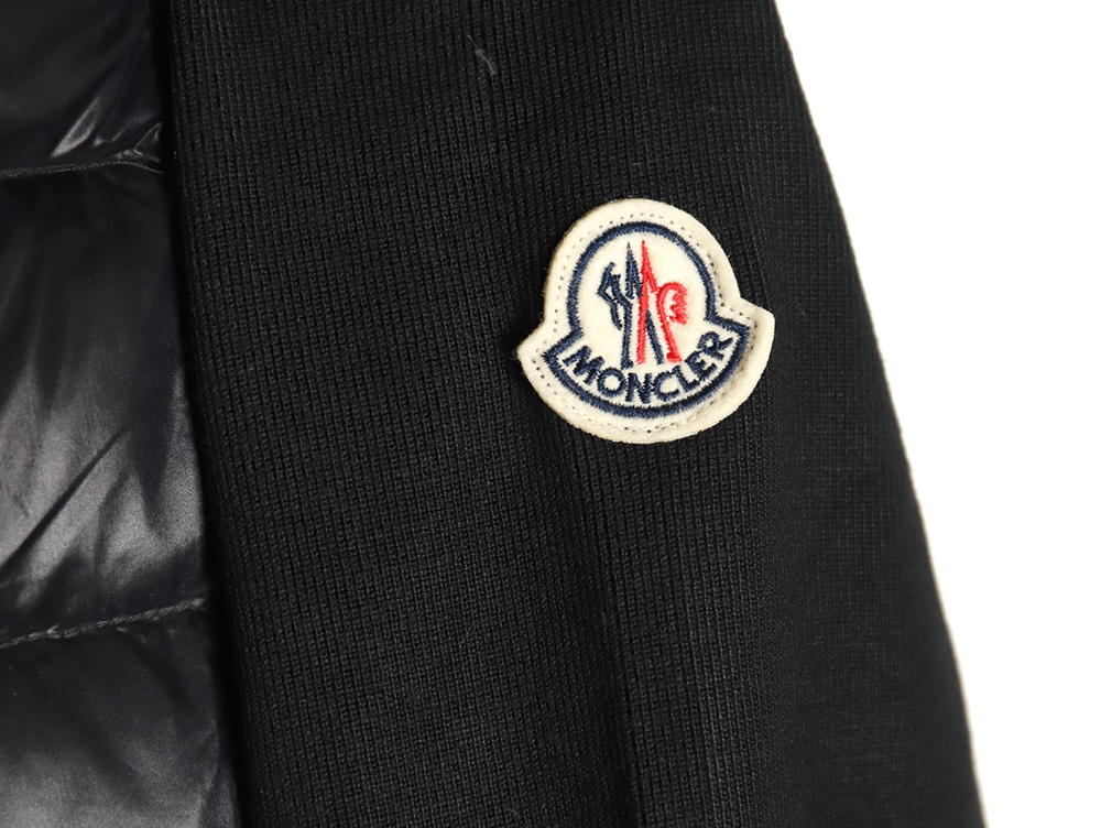 Moncler knitted stitching stand collar thin down jacket TSK2