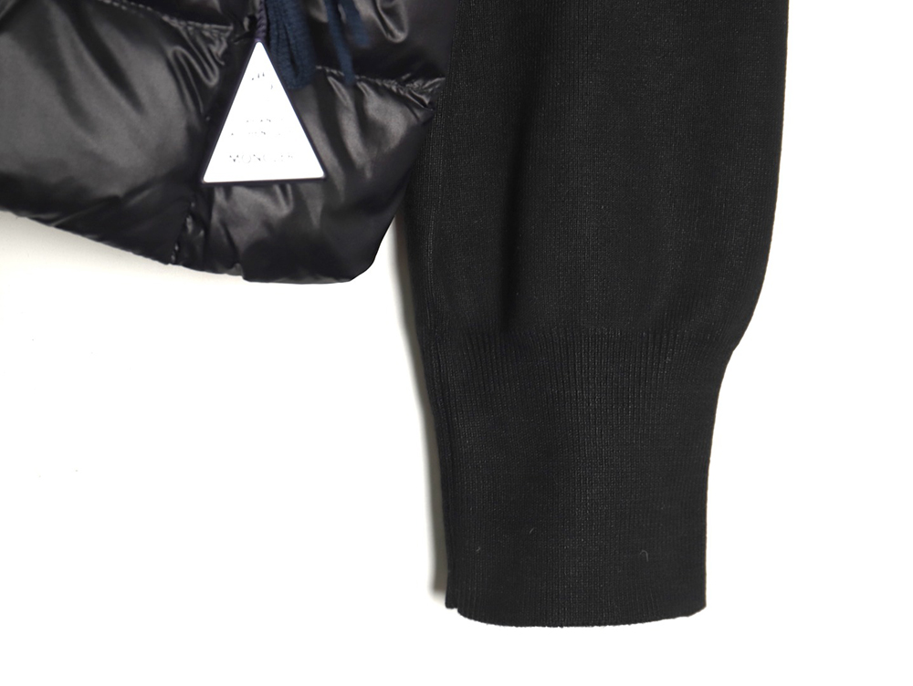 Moncler knitted stitching stand collar thin down jacket TSK2