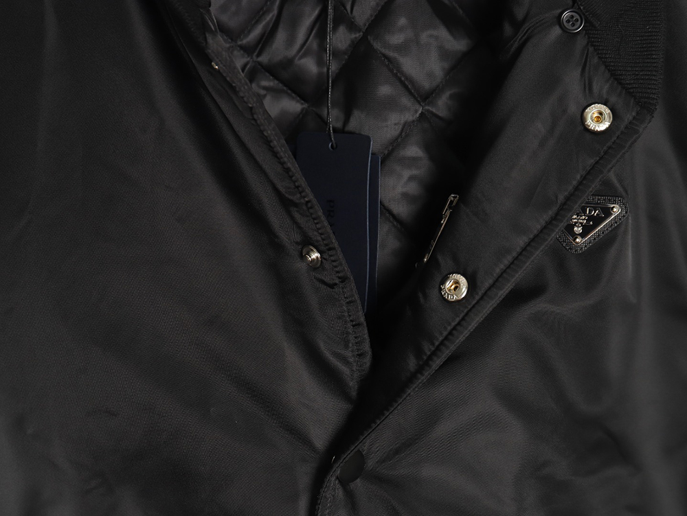 Pra*a removable hood regenerated nylon bomber jacket