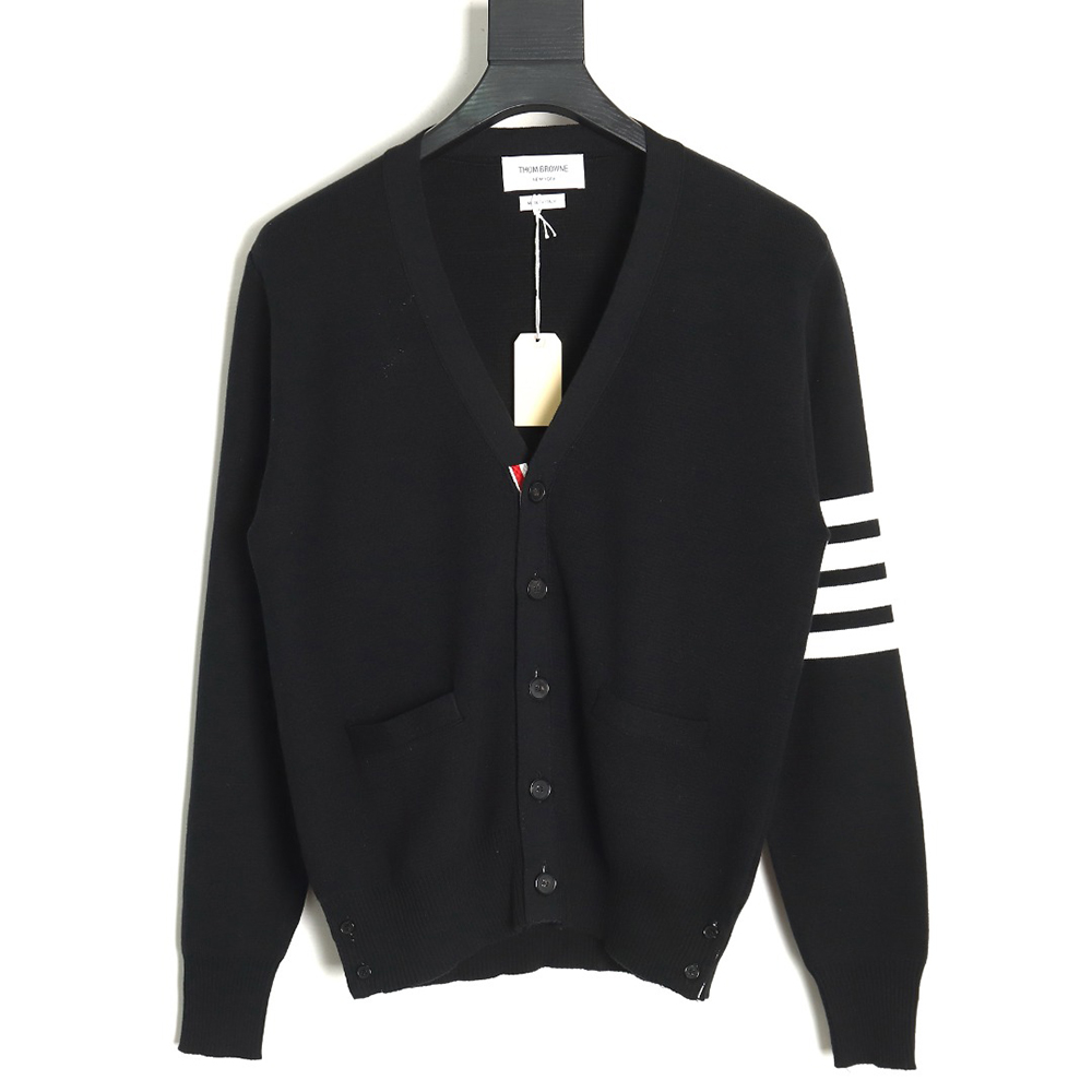 Thom Browne Classic Four-Bar Five-Button Cardigan TSK3