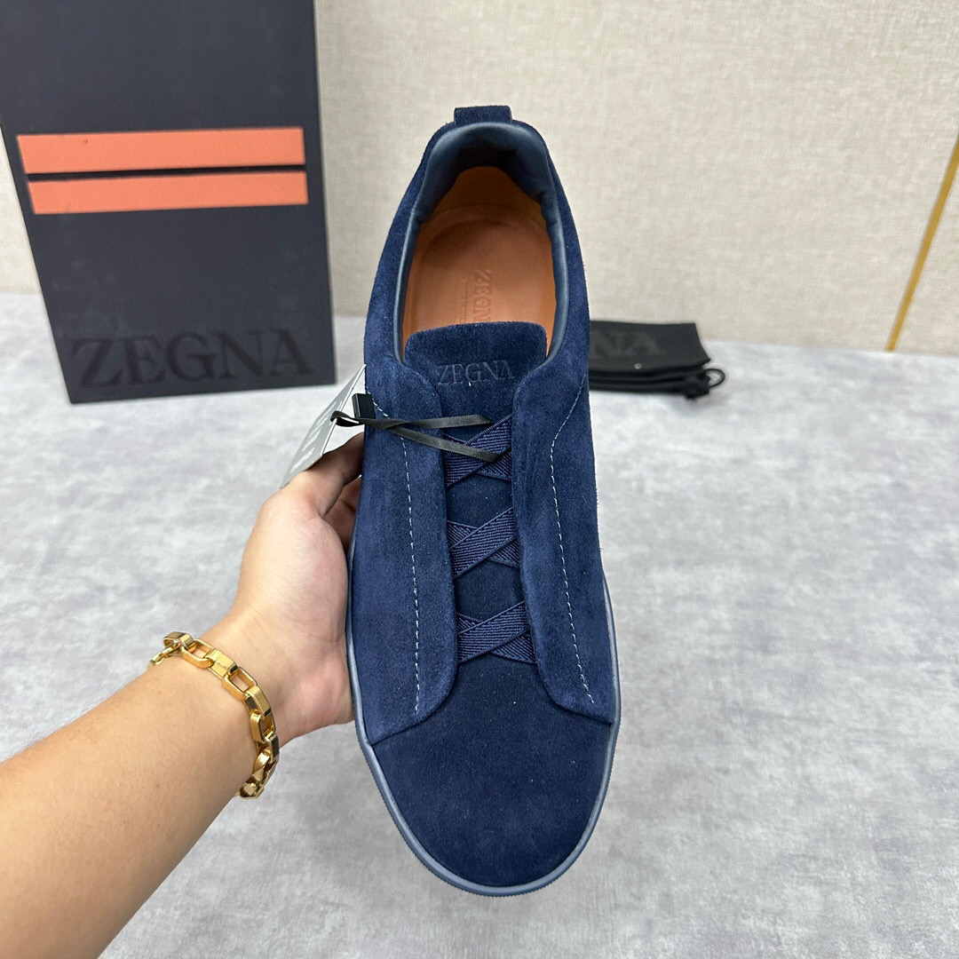 ZEGNA SUEDE TRIPLE STITCH  LUXURY SNEAKERS