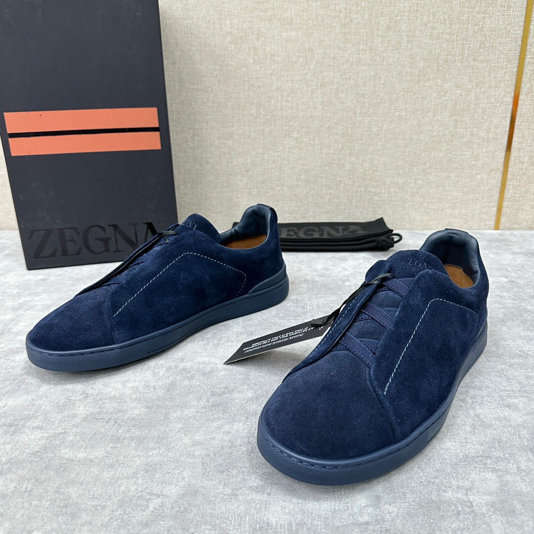 ZEGNA SUEDE TRIPLE STITCH  LUXURY SNEAKERS