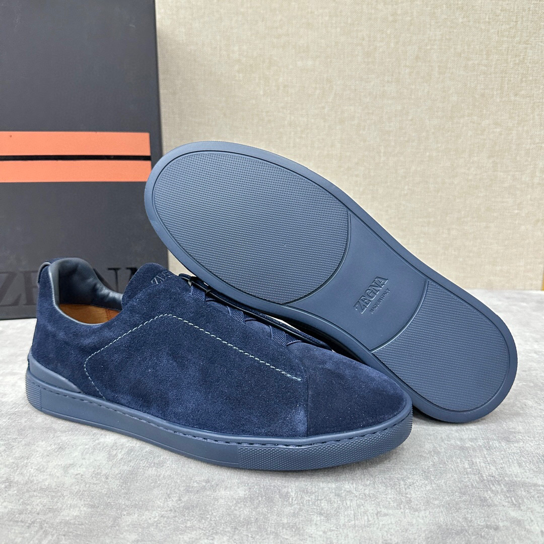 ZEGNA SUEDE TRIPLE STITCH  LUXURY SNEAKERS