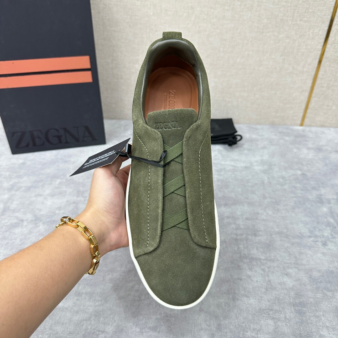 ZEGNA SUEDE TRIPLE STITCH  LUXURY SNEAKERS