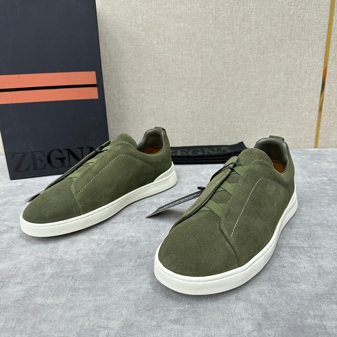 ZEGNA SUEDE TRIPLE STITCH  LUXURY SNEAKERS