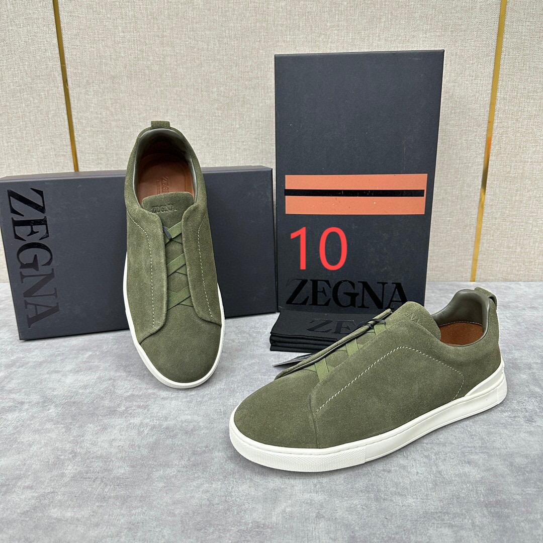 ZEGNA SUEDE TRIPLE STITCH  LUXURY SNEAKERS