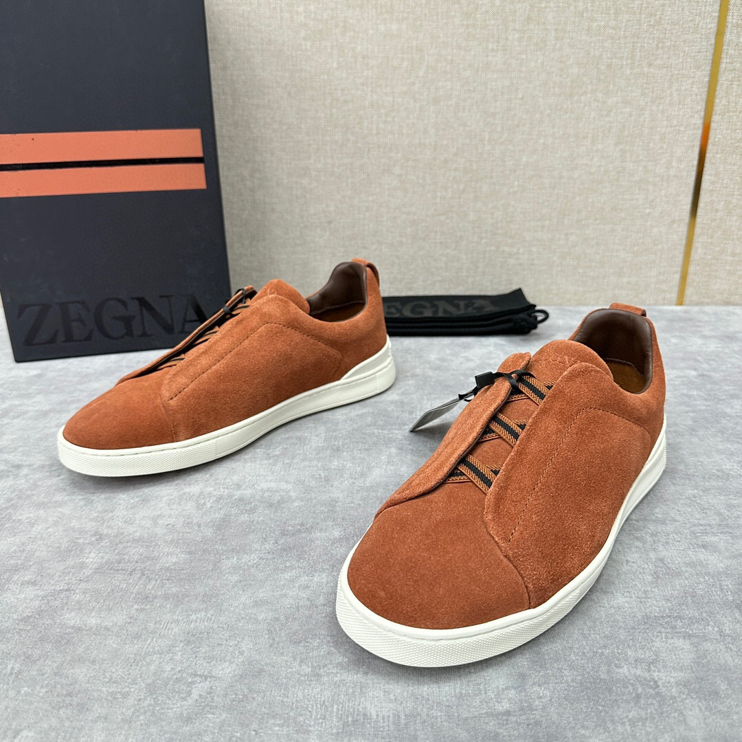 ZEGNA SUEDE TRIPLE STITCH  LUXURY SNEAKERS