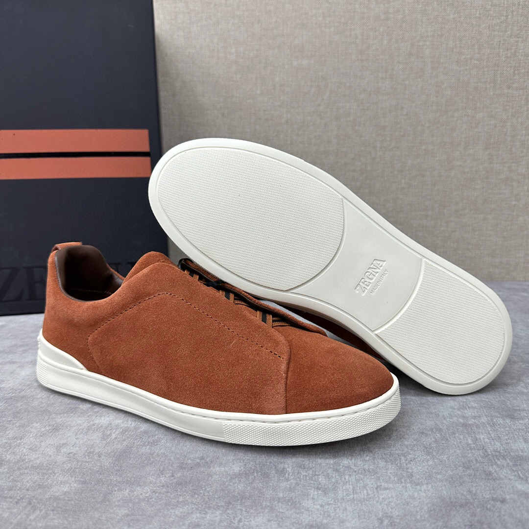 ZEGNA SUEDE TRIPLE STITCH  LUXURY SNEAKERS
