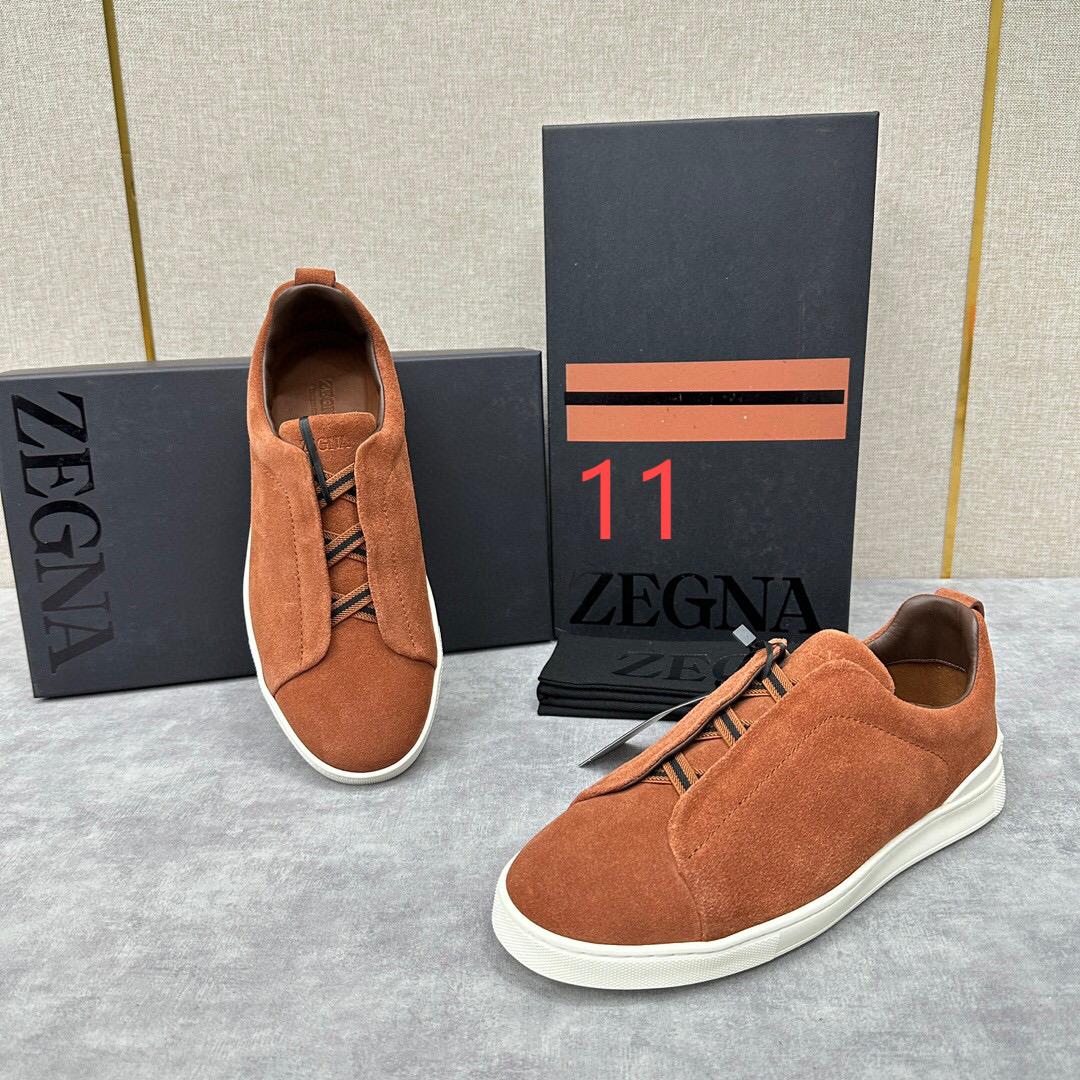 ZEGNA SUEDE TRIPLE STITCH  LUXURY SNEAKERS