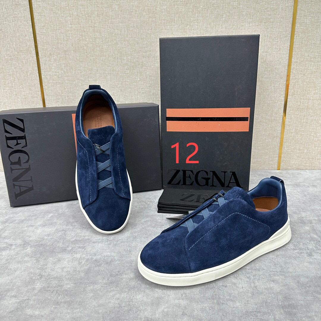 ZEGNA SUEDE TRIPLE STITCH  LUXURY SNEAKERS