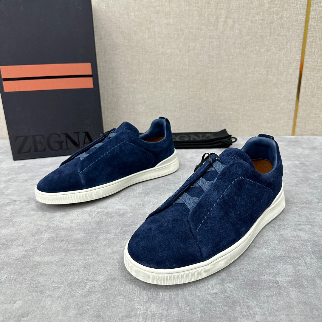 ZEGNA SUEDE TRIPLE STITCH  LUXURY SNEAKERS