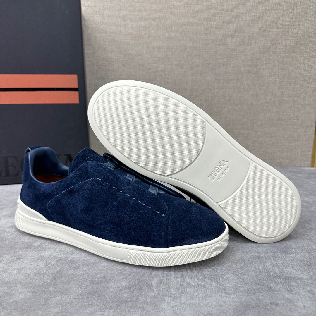 ZEGNA SUEDE TRIPLE STITCH  LUXURY SNEAKERS