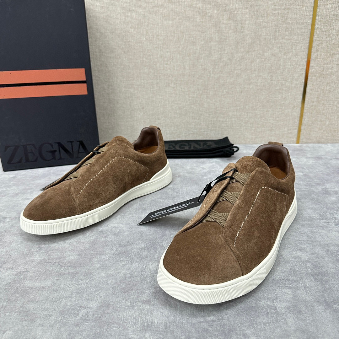 ZEGNA SUEDE TRIPLE STITCH  LUXURY SNEAKERS