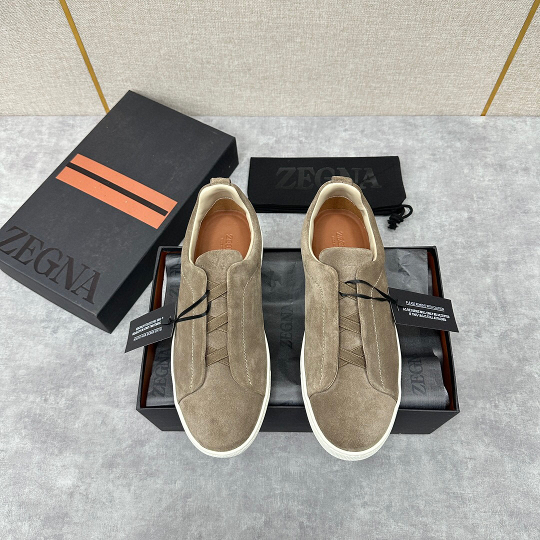 ZEGNA SUEDE TRIPLE STITCH  LUXURY SNEAKERS