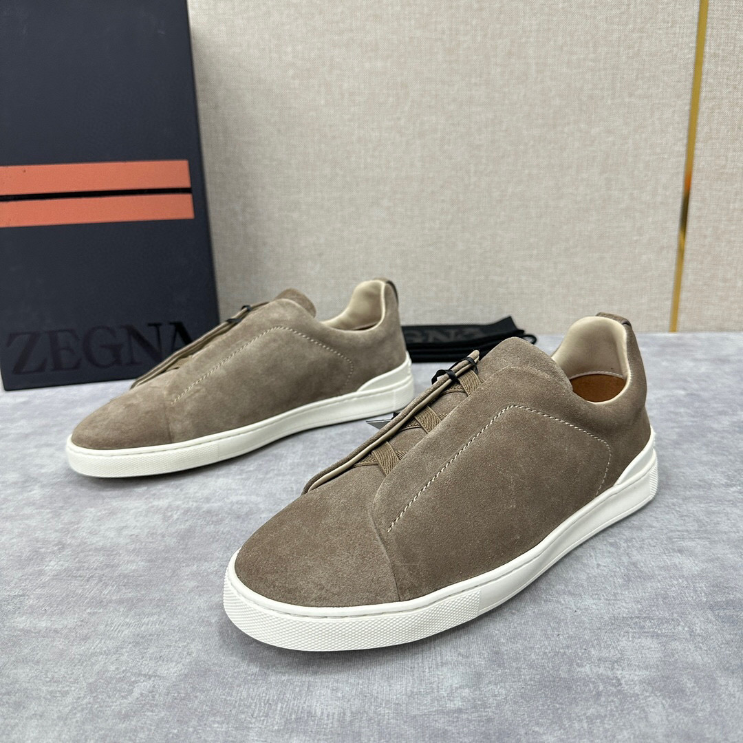 ZEGNA SUEDE TRIPLE STITCH  LUXURY SNEAKERS