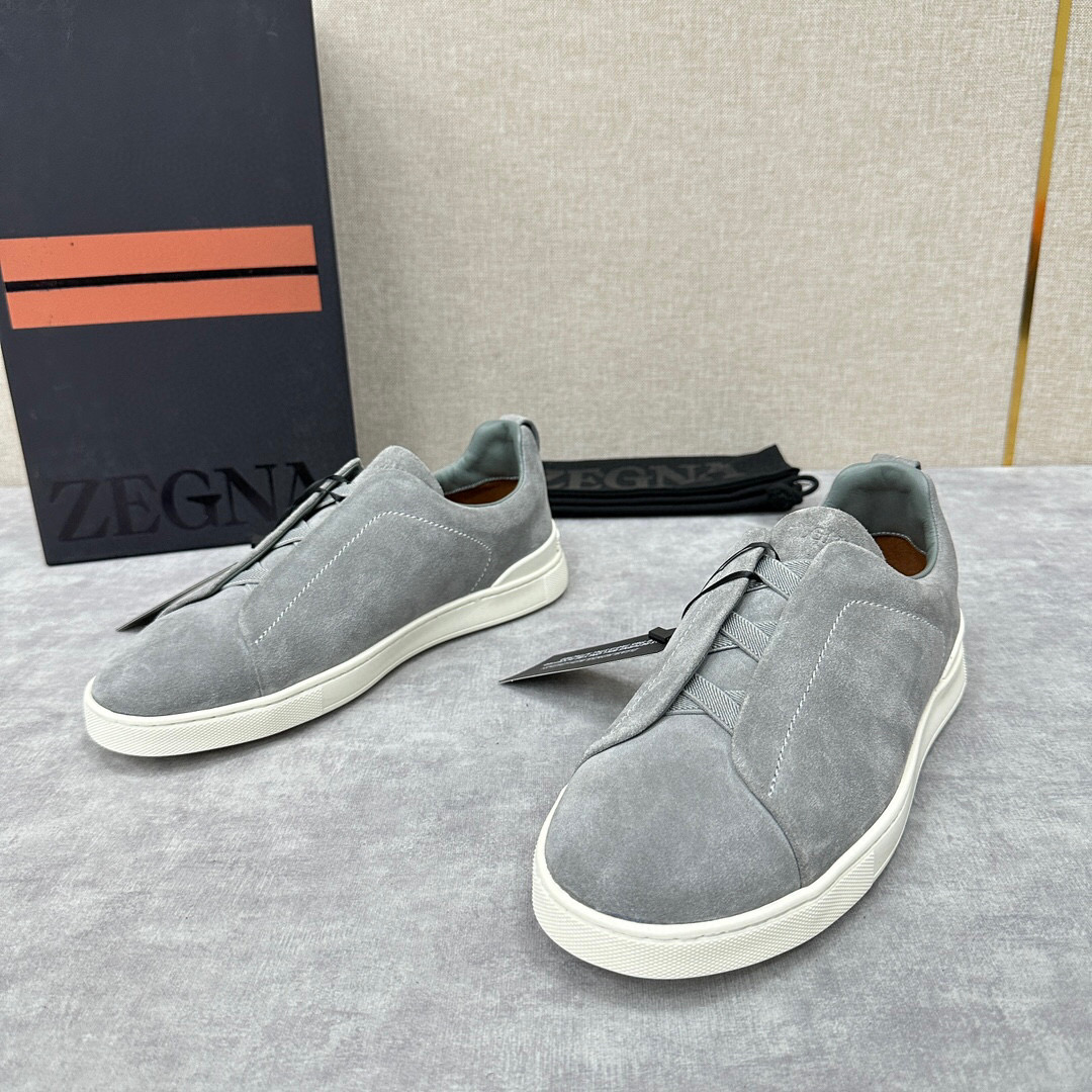 ZEGNA SUEDE TRIPLE STITCH  LUXURY SNEAKERS