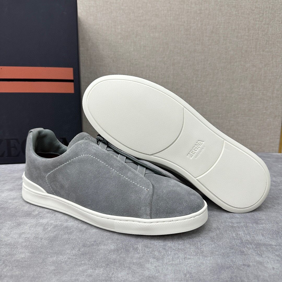 ZEGNA SUEDE TRIPLE STITCH  LUXURY SNEAKERS