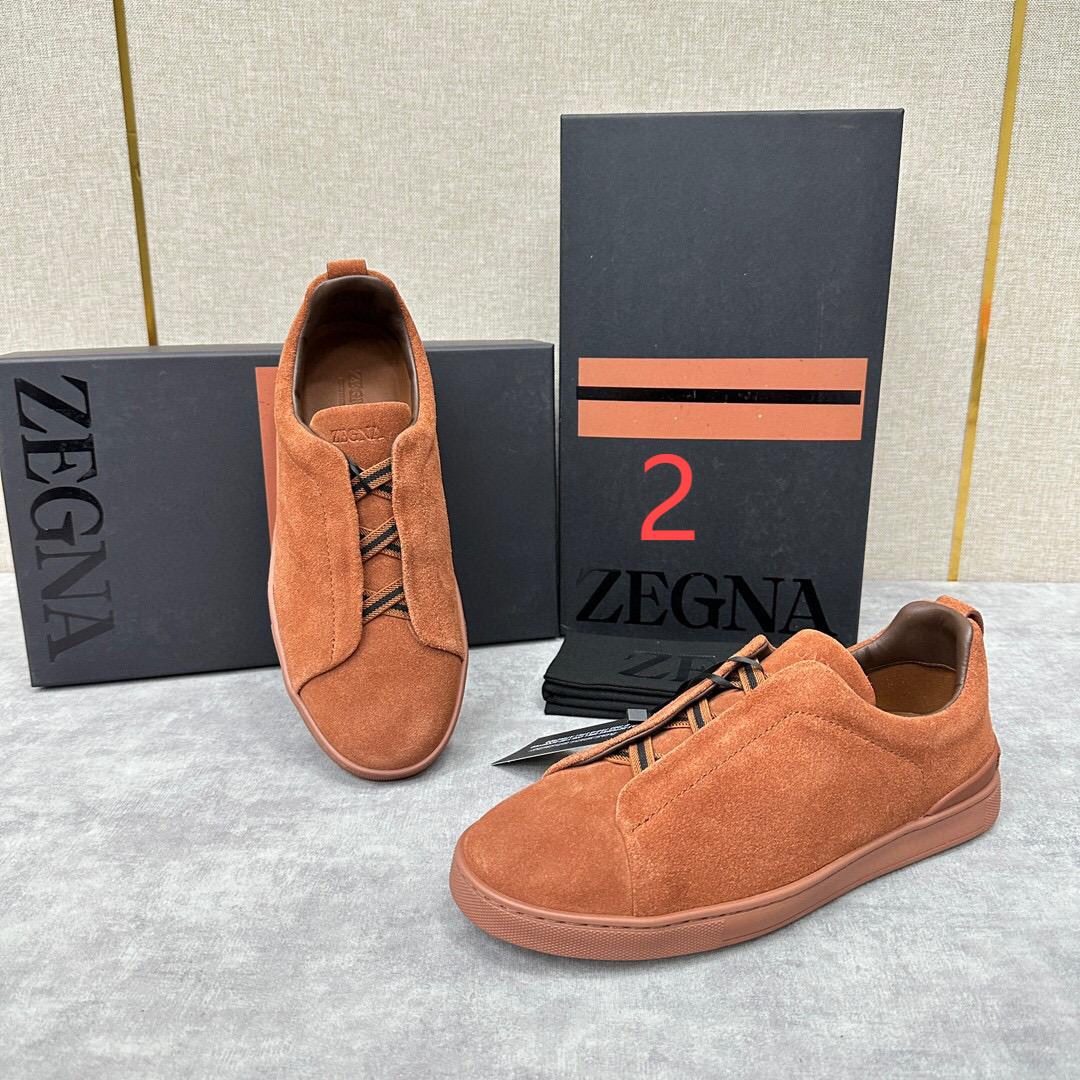 ZEGNA SUEDE TRIPLE STITCH  LUXURY SNEAKERS