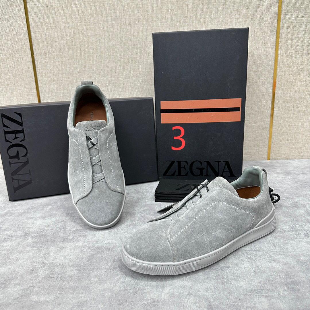ZEGNA SUEDE TRIPLE STITCH  LUXURY SNEAKERS