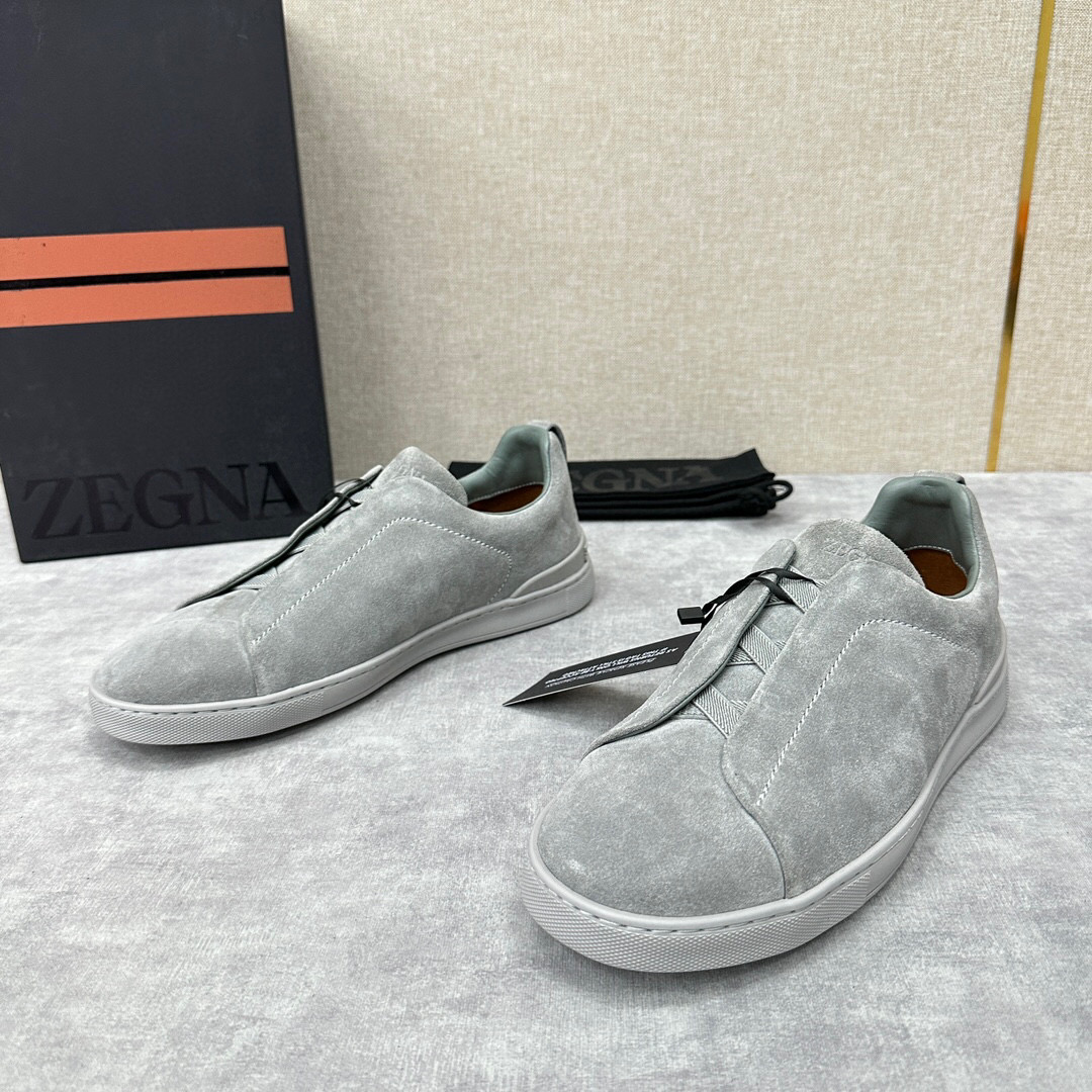 ZEGNA SUEDE TRIPLE STITCH  LUXURY SNEAKERS