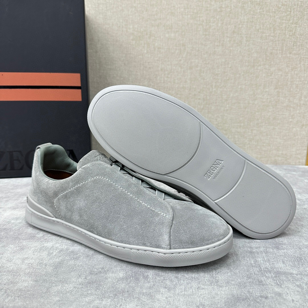 ZEGNA SUEDE TRIPLE STITCH  LUXURY SNEAKERS
