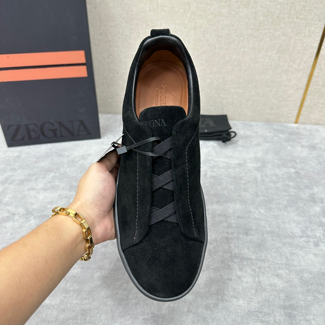 ZEGNA SUEDE TRIPLE STITCH  LUXURY SNEAKERS