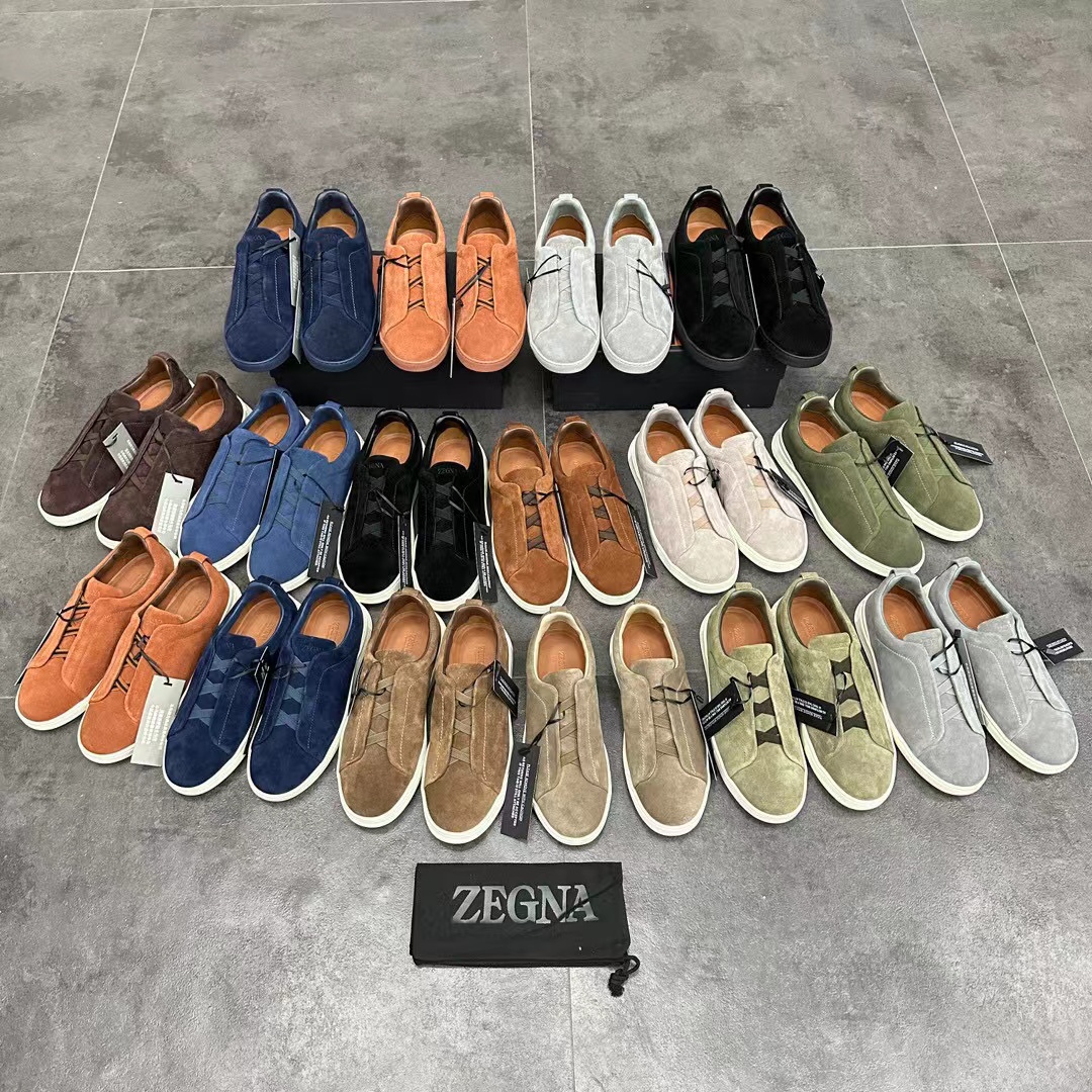 ZEGNA SUEDE TRIPLE STITCH  LUXURY SNEAKERS