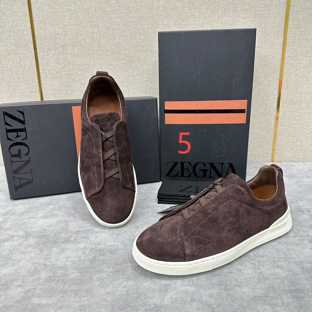 ZEGNA SUEDE TRIPLE STITCH  LUXURY SNEAKERS