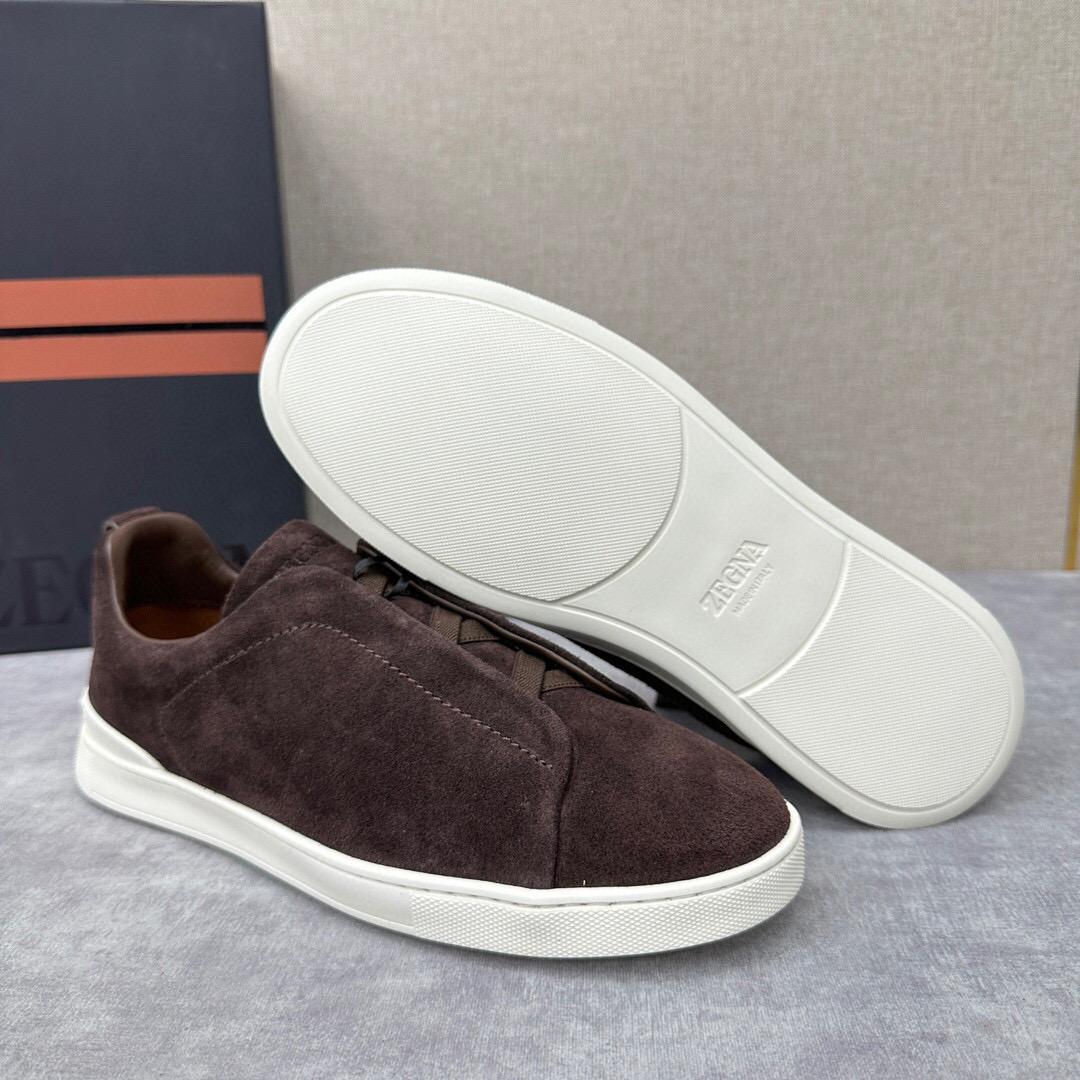 ZEGNA SUEDE TRIPLE STITCH  LUXURY SNEAKERS