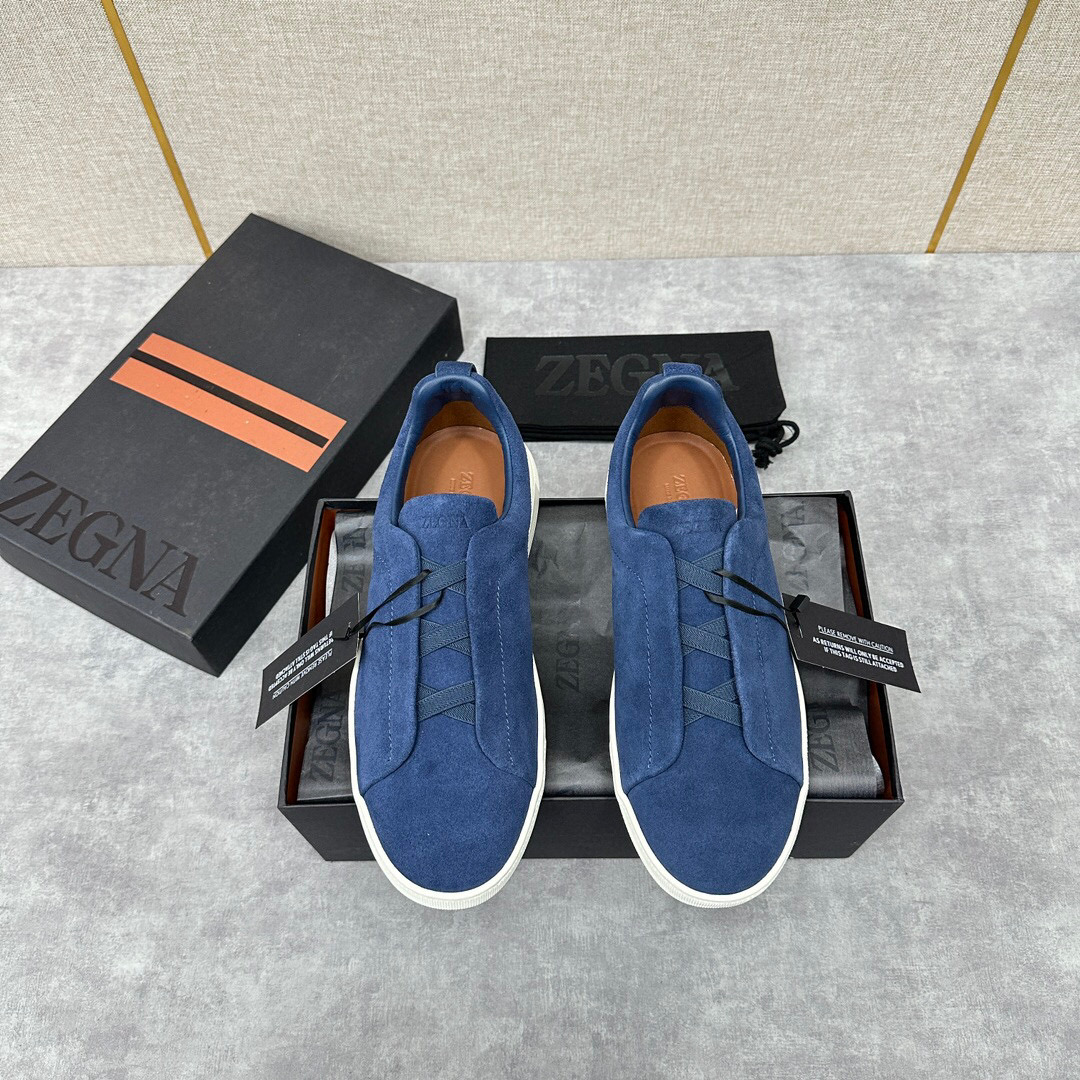 ZEGNA SUEDE TRIPLE STITCH  LUXURY SNEAKERS