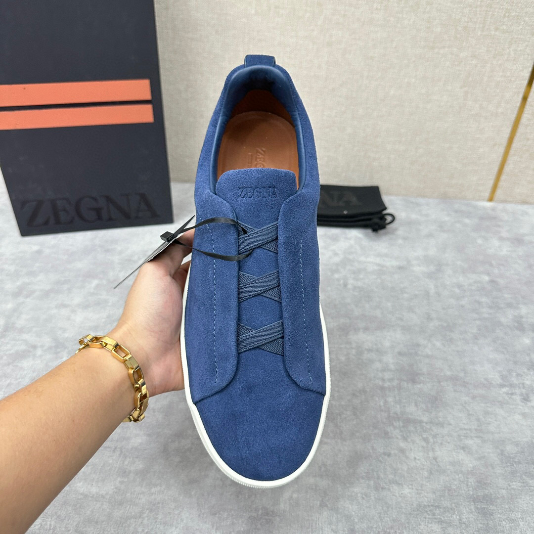 ZEGNA SUEDE TRIPLE STITCH  LUXURY SNEAKERS