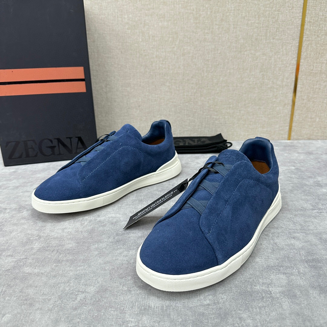 ZEGNA SUEDE TRIPLE STITCH  LUXURY SNEAKERS