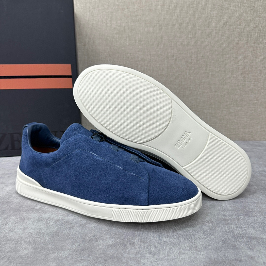 ZEGNA SUEDE TRIPLE STITCH  LUXURY SNEAKERS