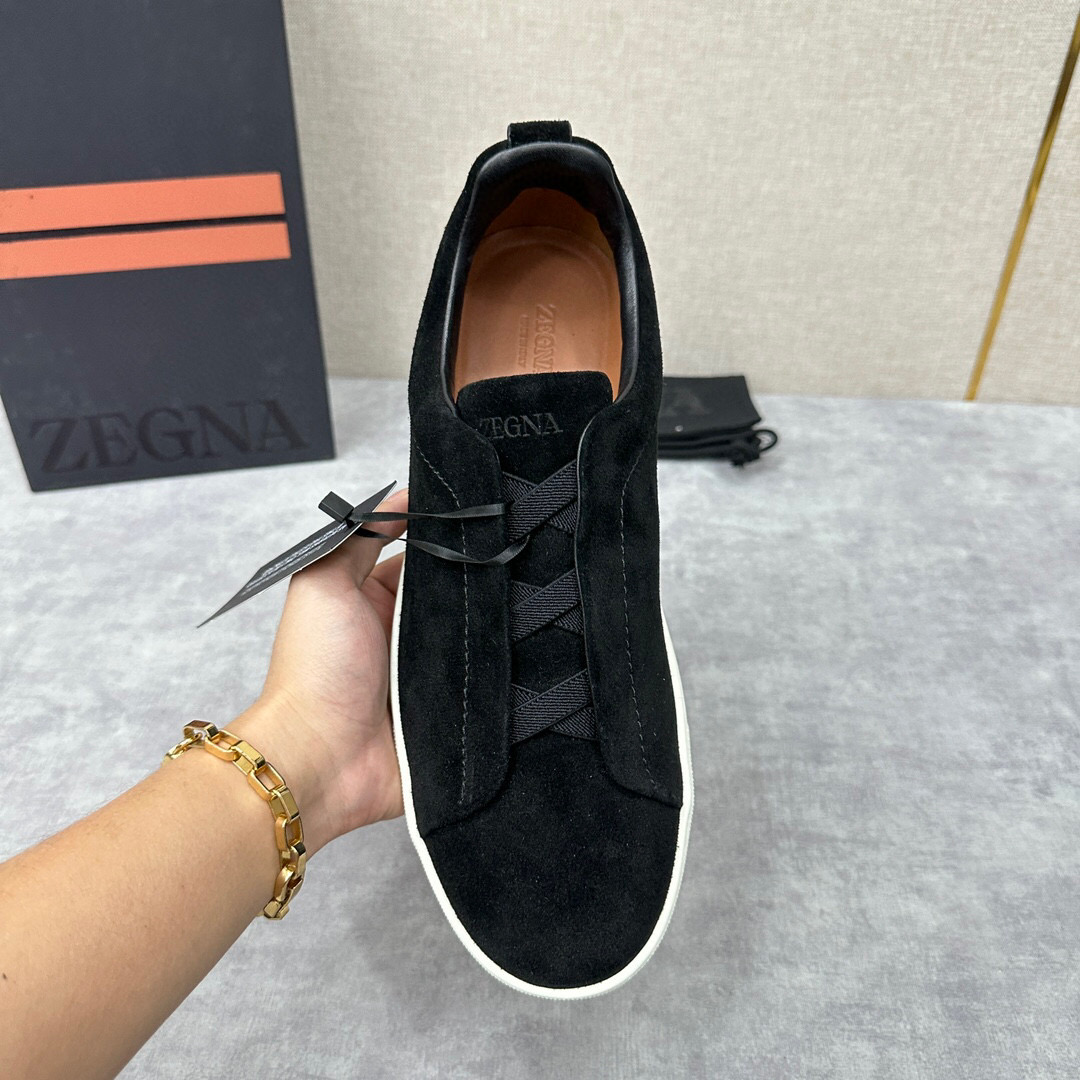 ZEGNA SUEDE TRIPLE STITCH  LUXURY SNEAKERS