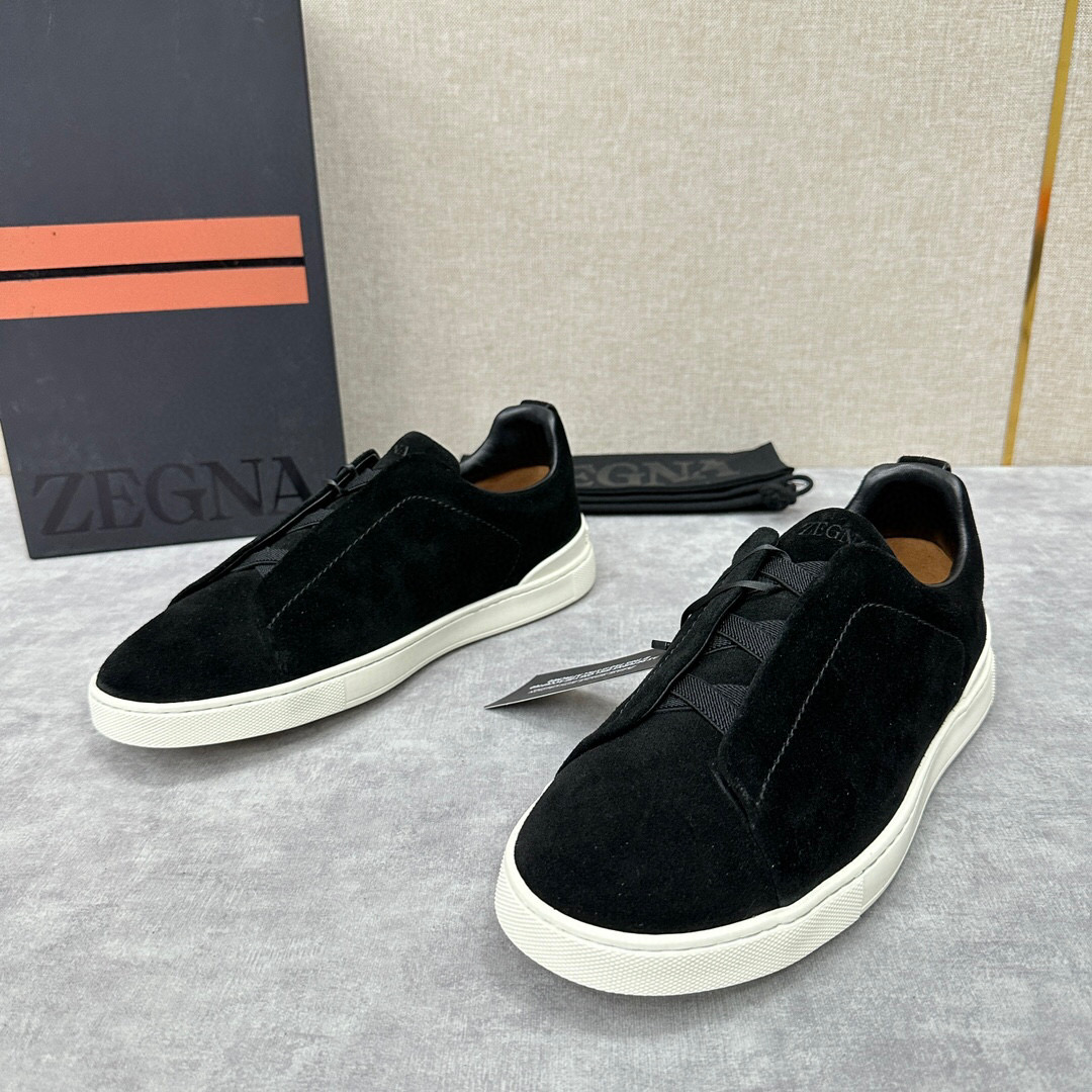 ZEGNA SUEDE TRIPLE STITCH  LUXURY SNEAKERS