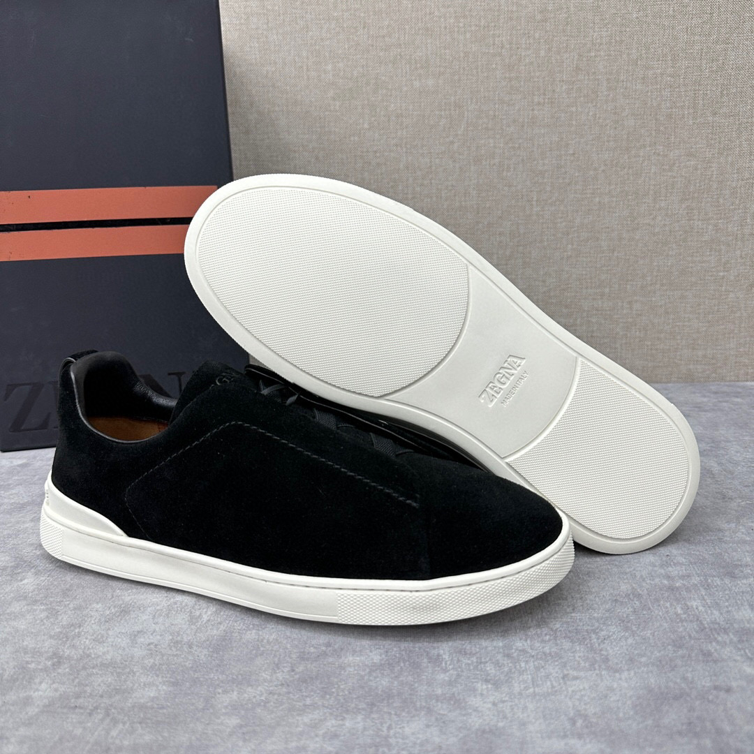 ZEGNA SUEDE TRIPLE STITCH  LUXURY SNEAKERS