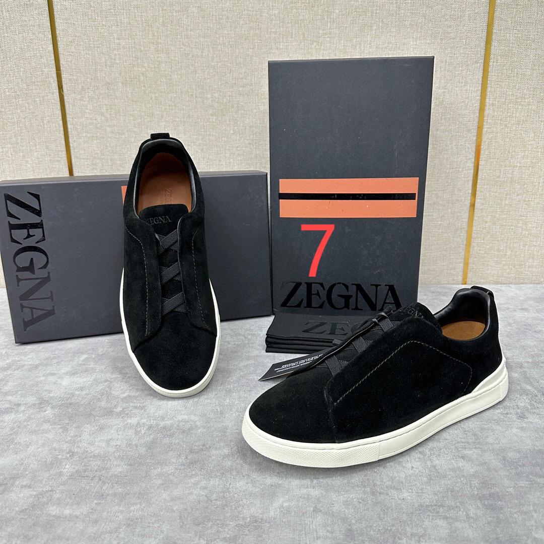ZEGNA SUEDE TRIPLE STITCH  LUXURY SNEAKERS