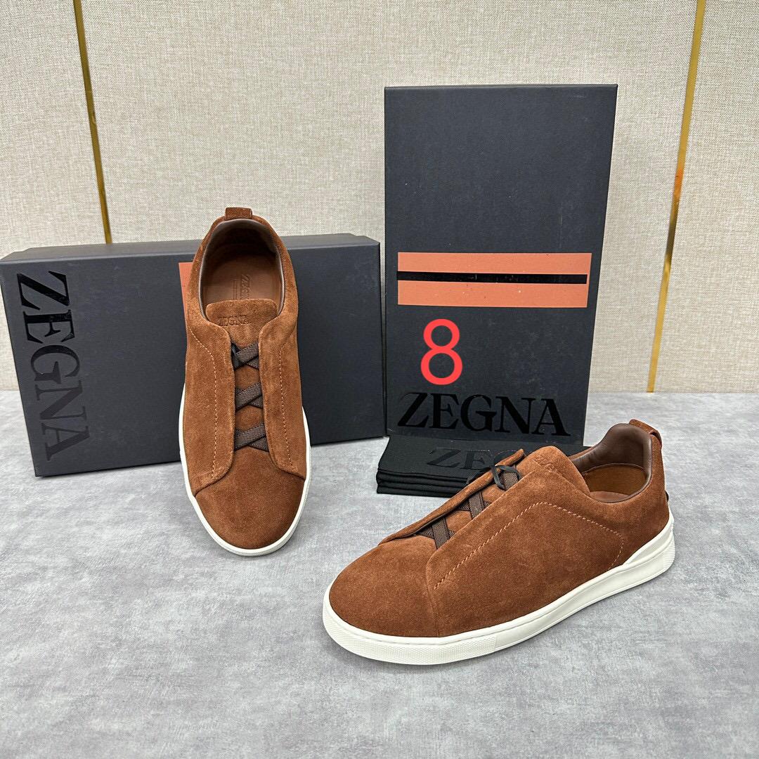 ZEGNA SUEDE TRIPLE STITCH  LUXURY SNEAKERS