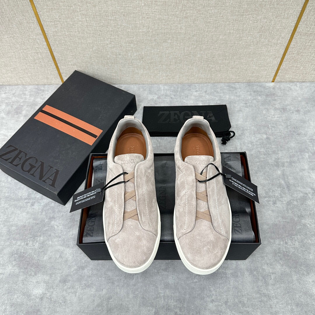 ZEGNA SUEDE TRIPLE STITCH  LUXURY SNEAKERS