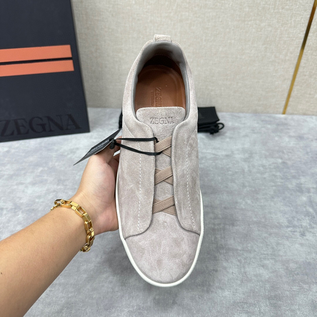 ZEGNA SUEDE TRIPLE STITCH  LUXURY SNEAKERS