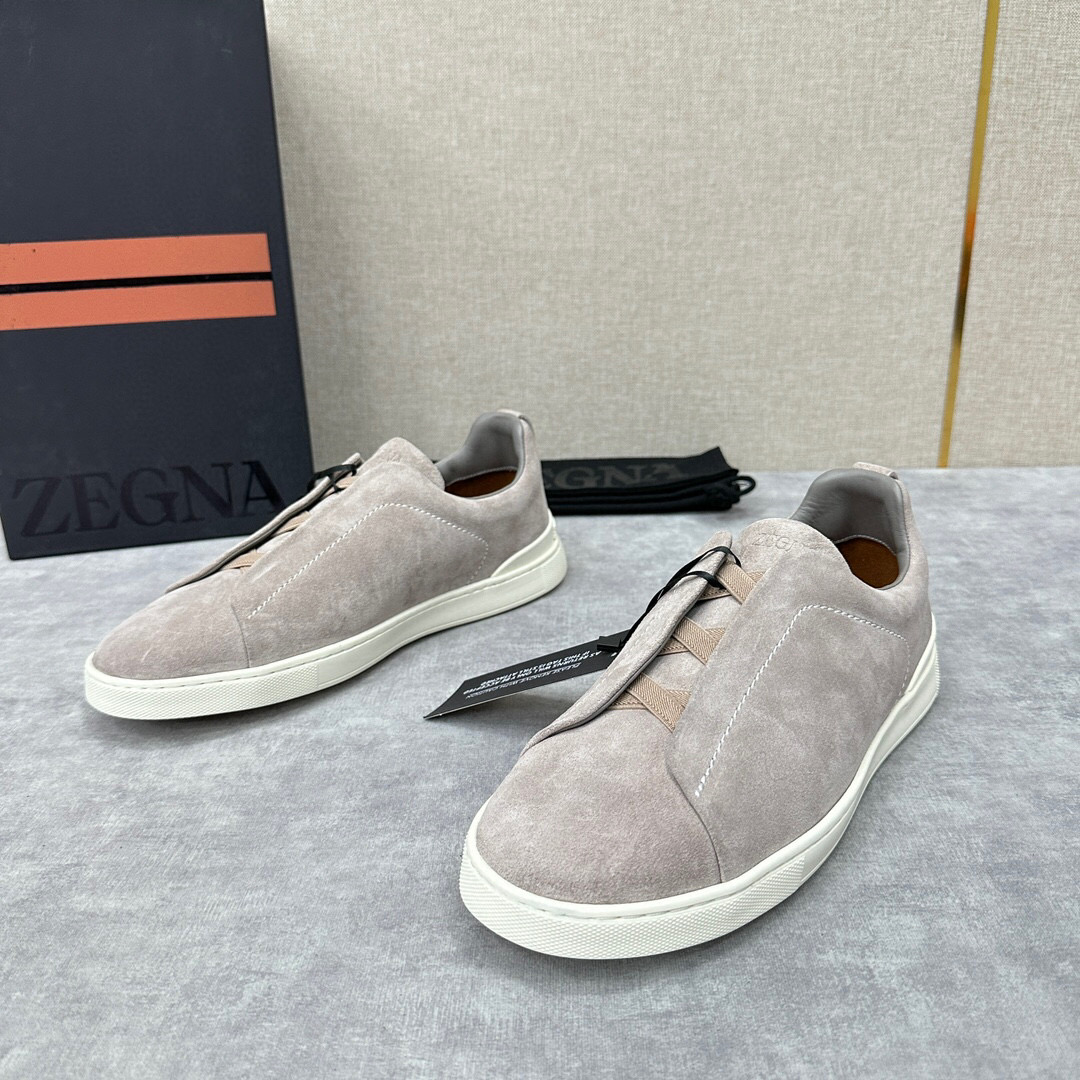 ZEGNA SUEDE TRIPLE STITCH  LUXURY SNEAKERS