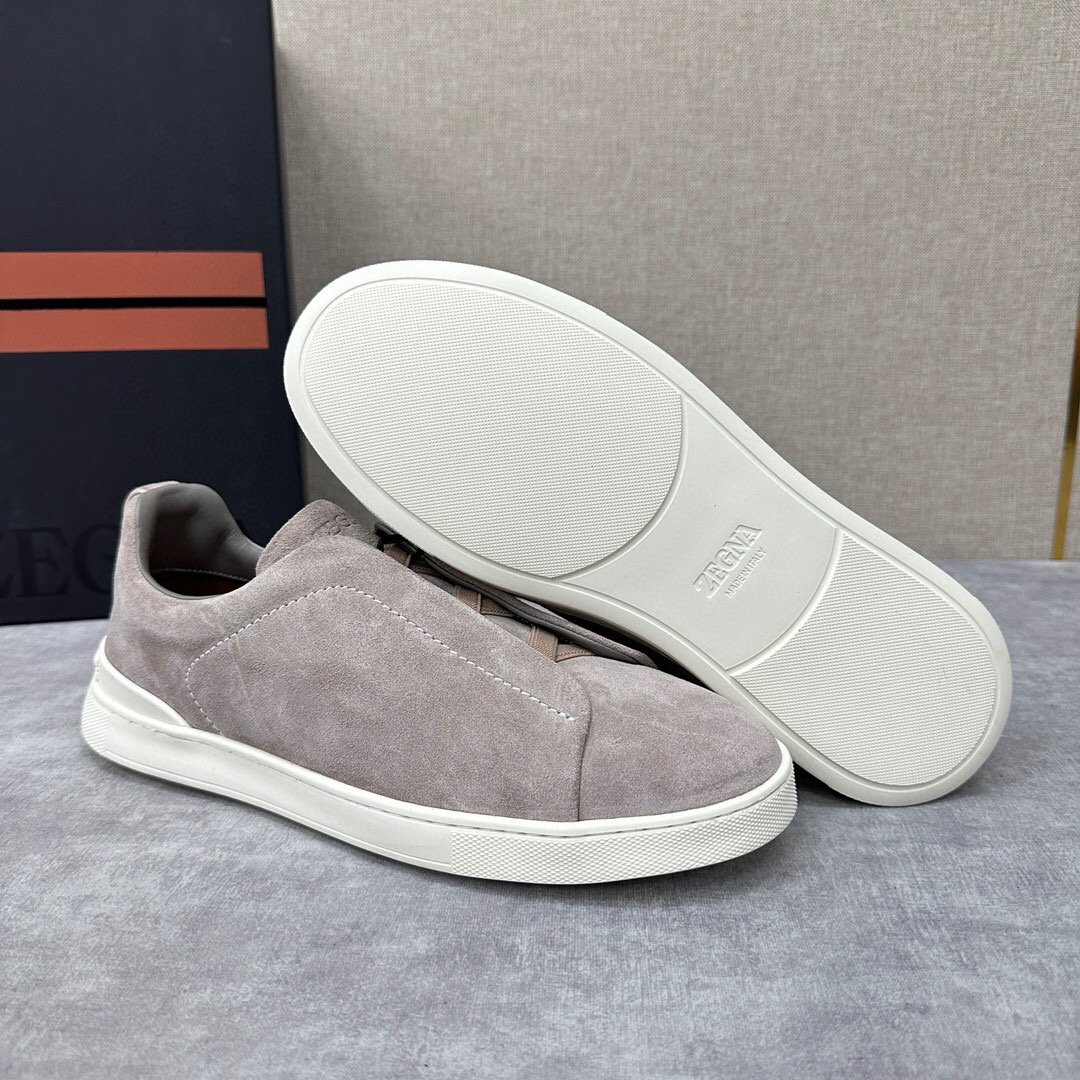 ZEGNA SUEDE TRIPLE STITCH  LUXURY SNEAKERS