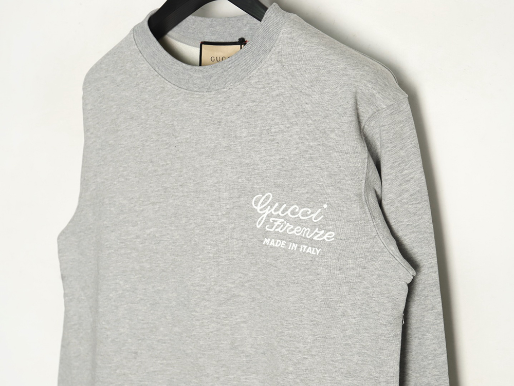 G*u*i slogan embroidered crew neck sweatshirt