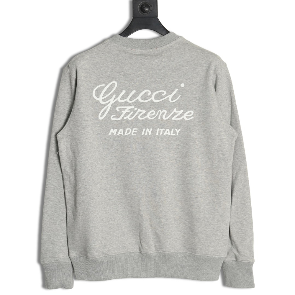 G*u*i slogan embroidered crew neck sweatshirt