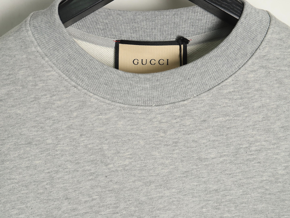 G*u*i slogan embroidered crew neck sweatshirt