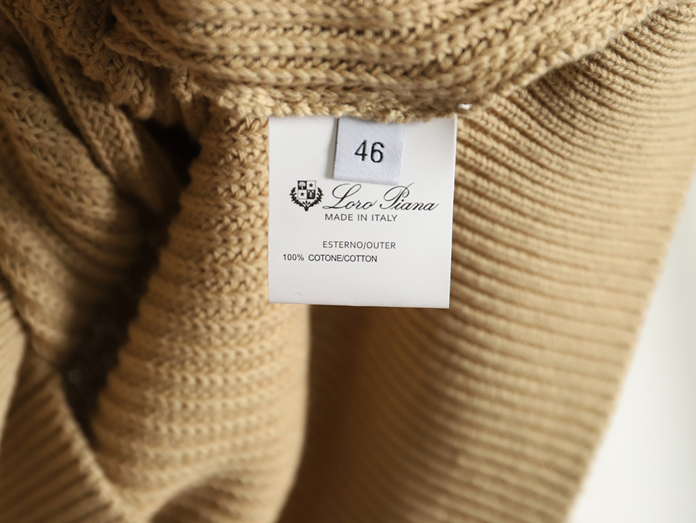 L**o p*ana henley-knit cotton crewneck sweater