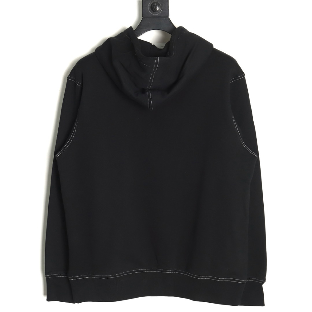 L0ew* embroidered topstitched hooded sweatshirt