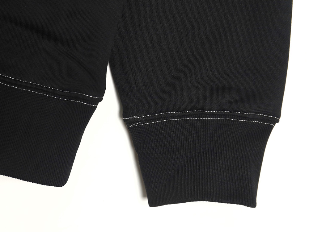 L0ew* embroidered topstitched hooded sweatshirt