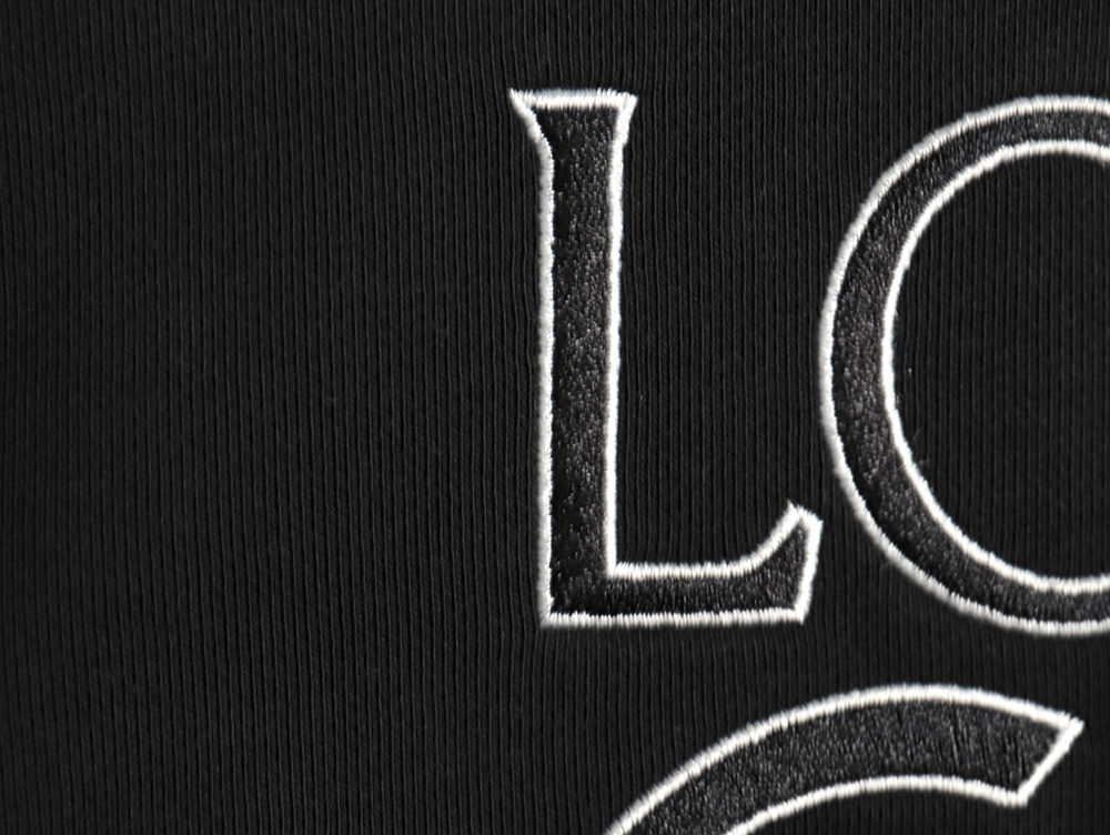 L0ew* embroidered topstitched hooded sweatshirt